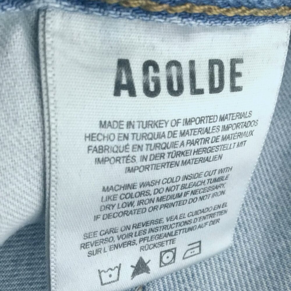 AGOLDE Minka Wide Leg Cargo Pocket Denim Jeans Light Blue High Rise 30 x 31 - Picture 11 of 12